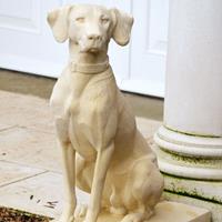 Gartentraum.de Garten Hunde Skulptur aus Steinguss  - Arko / Sand