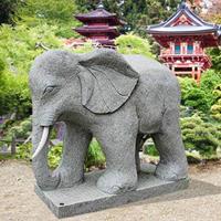 Gartentraum.de Indischer Elefant Statue Naturstein - Coronado / 70cm