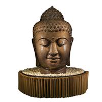 Gartentraum.de Buddha Kopf Wasserspiel Komplett Set mit Pumpe und Becken - Yuda