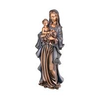 Gartentraum.de Stilvolle Maria Skulptur aus Bronze mit Jesuskind - Madonna Karina / 20x8x5cm (HxBxT) / Bronze braun