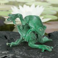 Gartentraum.de Besondere Frosch Tierfiguren aus Bronze - grün - Laubfrösche