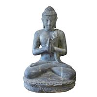 Gartentraum.de Betende Buddha Figur aus Antik Steinguss - Bindra / 80cm