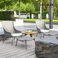 Gartentraum.de Ardenza-Rope Sitzgruppe - 2 Sessel & 2 Hocker - Aveiro Gartengarnitur / Anthrazit