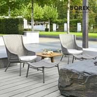 Gartentraum.de Ardenza-Rope Sitzgruppe - 2 Sessel & 2 Hocker - Aveiro Gartengarnitur / Grau