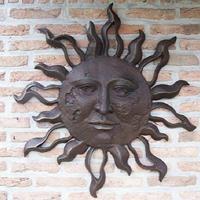 Gartentraum.de Großes Wand Sonnenrelief aus Bronze - Sonne Soa