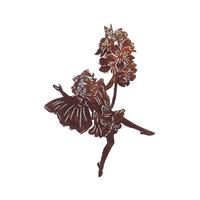 Gartentraum.de Tanzende Fee mit Blüten - Eisenfigur Rostoptik - Fee Mandelblüte