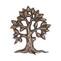 Gartentraum.de Baum Gartenskulptur aus Metall für Fassaden - Baum Runa / 20x16x2cm (HxBxT) / Bronze hellbraun