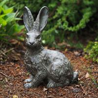 Gartentraum.de Bronze Hasenfigur als Deko mit Patina - Hase Fredo