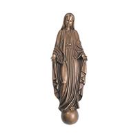 Gartentraum.de Marien Wandskulptur aus Bronze/Aluminium - Madonna Mondän / 39x14x5,5cm (HxBxT) / Aluminium grau