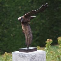 Gartentraum.de Fliegende Eule als Skulptur aus Bronze - Eule Heramo