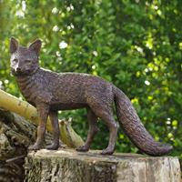 Gartentraum.de Stehender Fuchs als Bronze Gartenfigur - Fuchs Adema