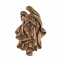 Gartentraum.de Besondere Wand Bronzefigur Maria und Jesus - Heiligenrelief Pieta / Bronze braun