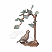 Gartentraum.de Besondere Bronze Vogel Gartenfigur - Vogel unter Baum / Bronze Sonderpatina