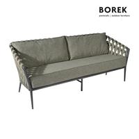 Gartentraum.de Gartensofa mit Auflagen - grau - Rope-Optik - Sofa Tavira