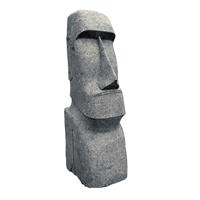 Gartentraum.de Mystische Moai-Kopf Statue aus Basanit für den Garten - Hotanga / 100x30x30cm (HxBxT)