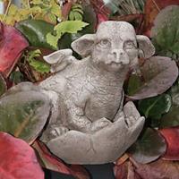 Gartentraum.de Schöne Drachenfigur aus Stein für den Garten - Saphir