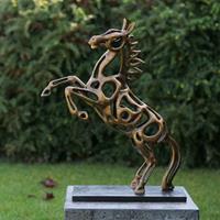 Gartentraum.de Steigende Pferd Bronze Gartenfigur - modern - Felltela