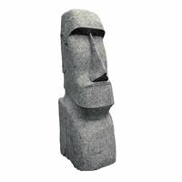 Gartentraum.de Mystische Moai-Kopf Statue aus Basanit für den Garten - Hotanga / 150x50x45cm (HxBxT)