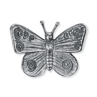 Gartentraum.de Besondere Wanddeko Schmetterling aus Metall - Schmetterling Bea / Aluminium grau