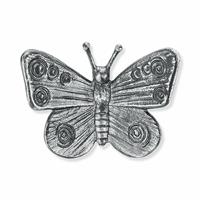 Gartentraum.de Besondere Wanddeko Schmetterling aus Metall - Schmetterling Bea / Aluminium hellgrau