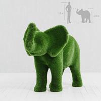 Gartentraum.de Gartenfigur Elefant - Topiary - GFK & Kunstrasen - Formschnitt - Hathi