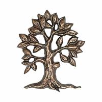 Gartentraum.de Baum Gartenskulptur aus Metall für Fassaden - Baum Runa / 16x13x2cm (HxBxT) / Aluminium grau