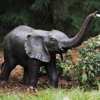 Gartentraum.de Kleiner Bronze-Elefant als Wasserspeier - Elefant Mino