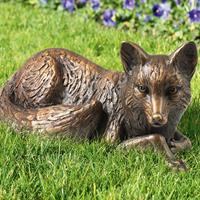 Gartentraum.de Stilvolle Fuchs Bronzefigur für den Garten - Fuchs liegend