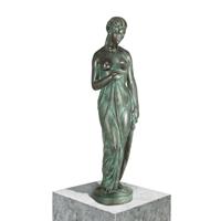 Gartentraum.de Bronze Frau-Aktskulptur mit grüner Patina - Nach dem Bade