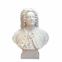 Gartentraum.de Steinguss Büste des Komponisten Georg Friedrich Händel - Upoko / Portland weiß