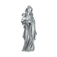 Gartentraum.de Figur Maria mit Kind aus Bronze/Aluminium - Madonna Credere / 59x21x15cm (HxBxT) / Aluminium dunkelgrau