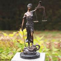 Gartentraum.de Frauen Bronzestatue mit Waage der Gerechtigkeit - Justitia