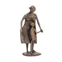 Gartentraum.de Limitierte Frauenstatue aus Bronze mit Kind - Kind führende Frau