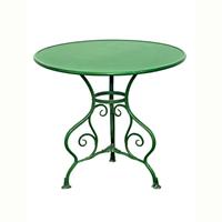 Gartentraum.de Bistro Garten Tisch rund aus Metall nostalgisch - Noelie / grün