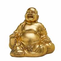 Gartentraum.de Indoor Buddha Figur aus Polystone - Gold - Amadou