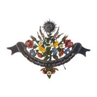 Gartentraum.de Romantische Metallguss Sonnenuhr mit Blumenmotiv zur Wandmontage  - Blumenmeer