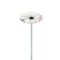 Gartentraum.de Farbige Bronzeblume für den Garten mit Stiel - Gerbera / Weiß / 30