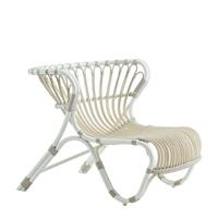 Gartentraum.de Weißer Loungechair mit Rückenlehne aus Alu-Rattan - Loungesessel Minja / Michelangelo White