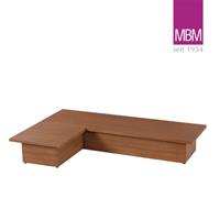 Gartentraum.de Gartenlounge Tisch für Ecke in L-Form - von MBM - Resysta Holzoptik - braun - La Villa Loungetisch