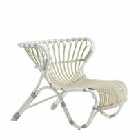 Gartentraum.de Weißer Loungechair mit Rückenlehne aus Alu-Rattan - Loungesessel Minja / Michelangelo Taupe