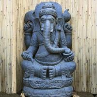 Gartentraum.de Kunstvolle Ganesha Skulptur aus Stein Handarbeit / 75 cm