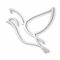 Gartentraum.de Kleine Wandfigur Taube als Symbol - Edelstahl - Symbol Taube / Edelstahl
