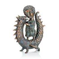 Gartentraum.de Bronze Jungenfigur mit Drachen - limitiertes Design - Georgs Kindheit