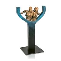 Gartentraum.de Bronzeskulptur limitiert - Mann und Frau - blau-schwarz - Together