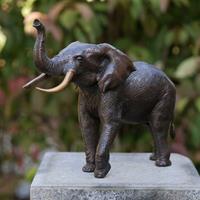 Gartentraum.de Elefanten Tierstatue aus Bronze als kleine Deko - Elefant Thilo