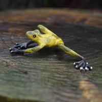 Gartentraum.de Bunte Froschfigur für den Garten aus Bronze - Gelber Frosch