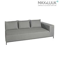 Gartentraum.de 3-Sitzer Sofa für Loungeecke West - grau - links - West Sofamodul links / ohne Schutzhülle