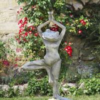 Gartentraum.de Besonderer Yoga Frosch als Steinguss Skulptur - Yoga Ranae