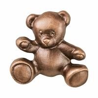 Gartentraum.de Wandfigur kleiner Teddy aus Alu oder Bronze - Teddy / Aluminium grau
