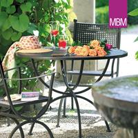 Gartentraum.de Runder Gartentisch - MBM - Metall/Eisen - dunkel - 100cm - Tisch Romeo